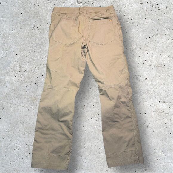 L.L.Bean Men’s Canvas Work Pants Tan 33x32 Reinforced Knees Utility Pockets - Picture 3 of 13